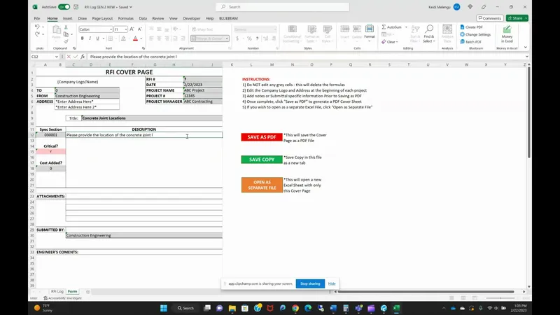 RFI Log Overview thumbnail